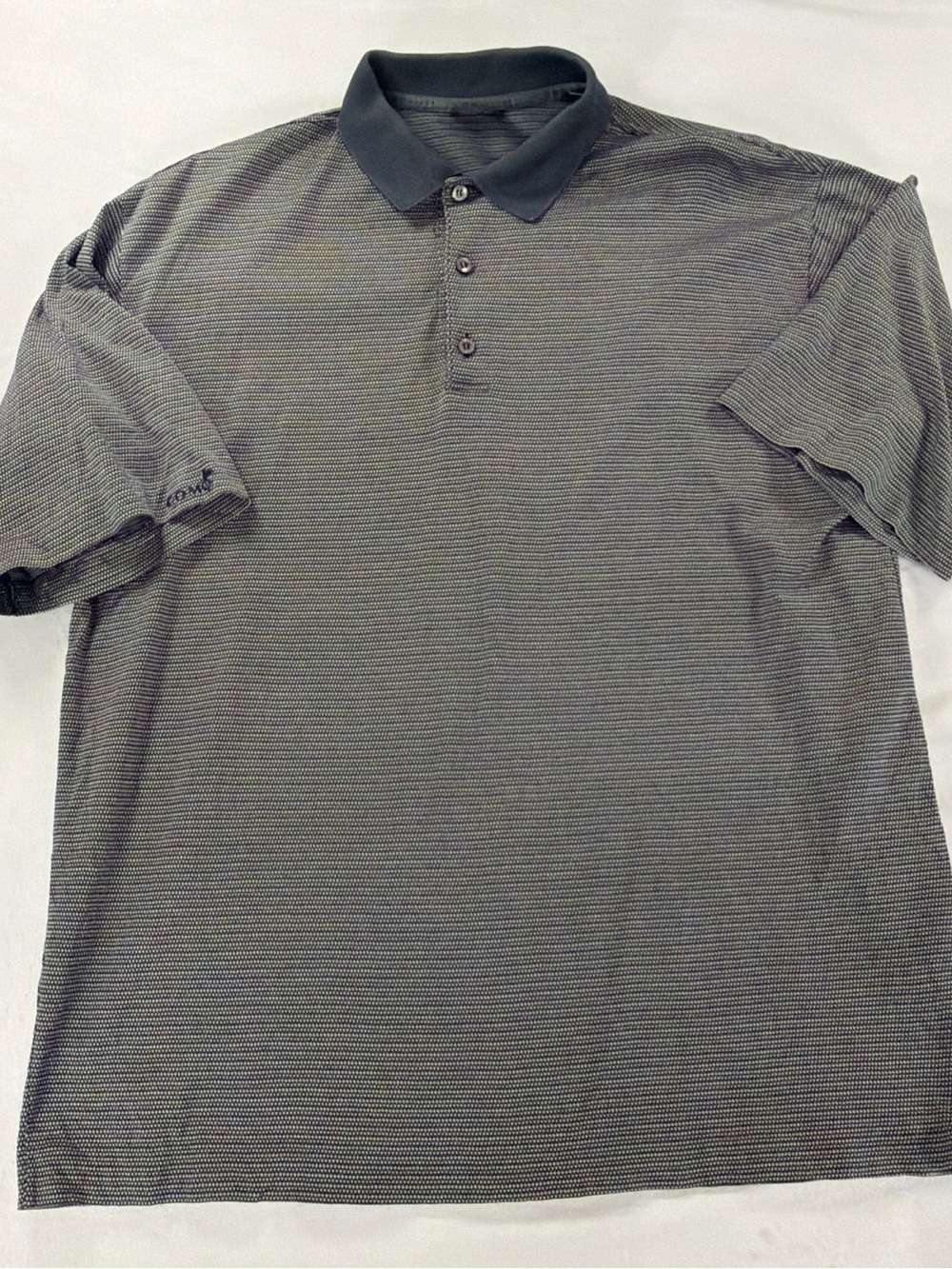 Como Sport Golf Shirt L Tradition Logo Made In Italy 100% Cotton Breathable
